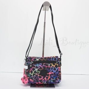 Kipling Sabian Crossbody Mini Shoulder Bag Polyester AC8282 Rainbow Jungle $54